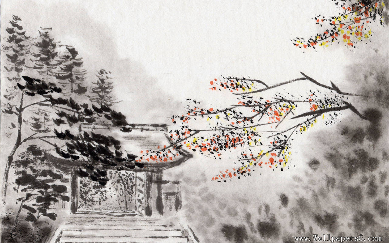 Chinese Ink Landscape Paintings Wallpaper