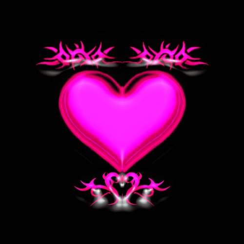 Pink Tribal Heart Cell Phone Wallpaper