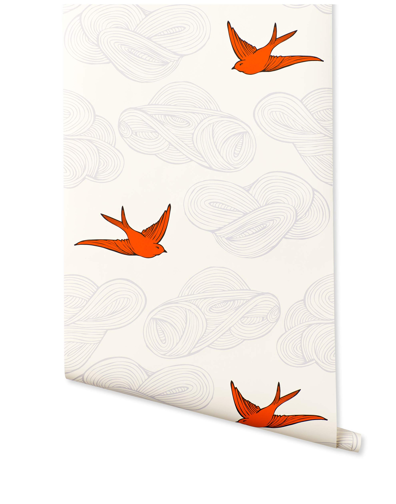 Hygge And West Daydream Wallpaper In Orange Bird Set