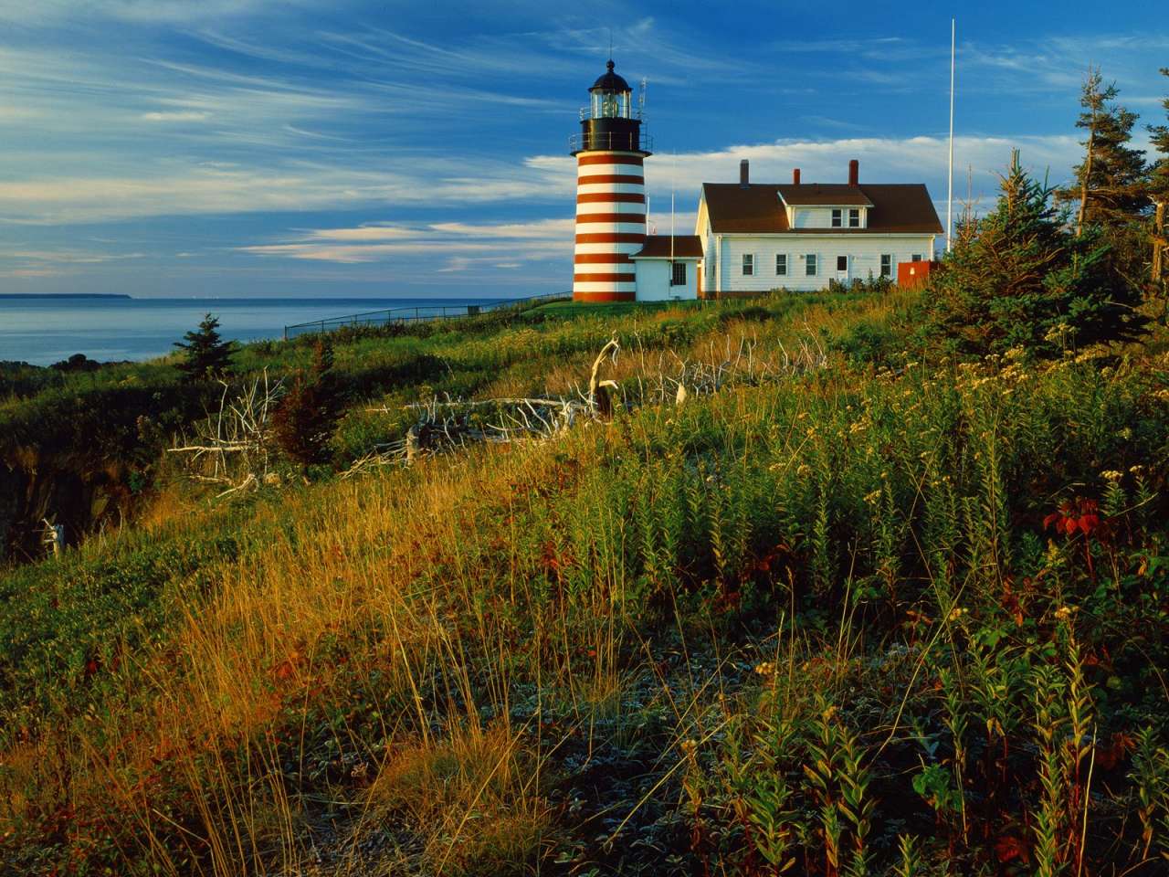 Sunrise At Quoddy Head Lighthouse Lubec Maine Wallpaper