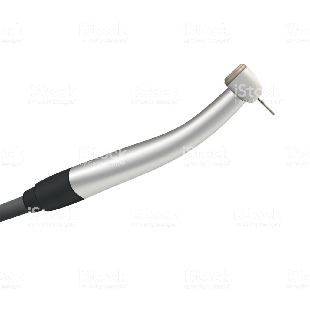 Realistic Dental Drill On White Background Instruments