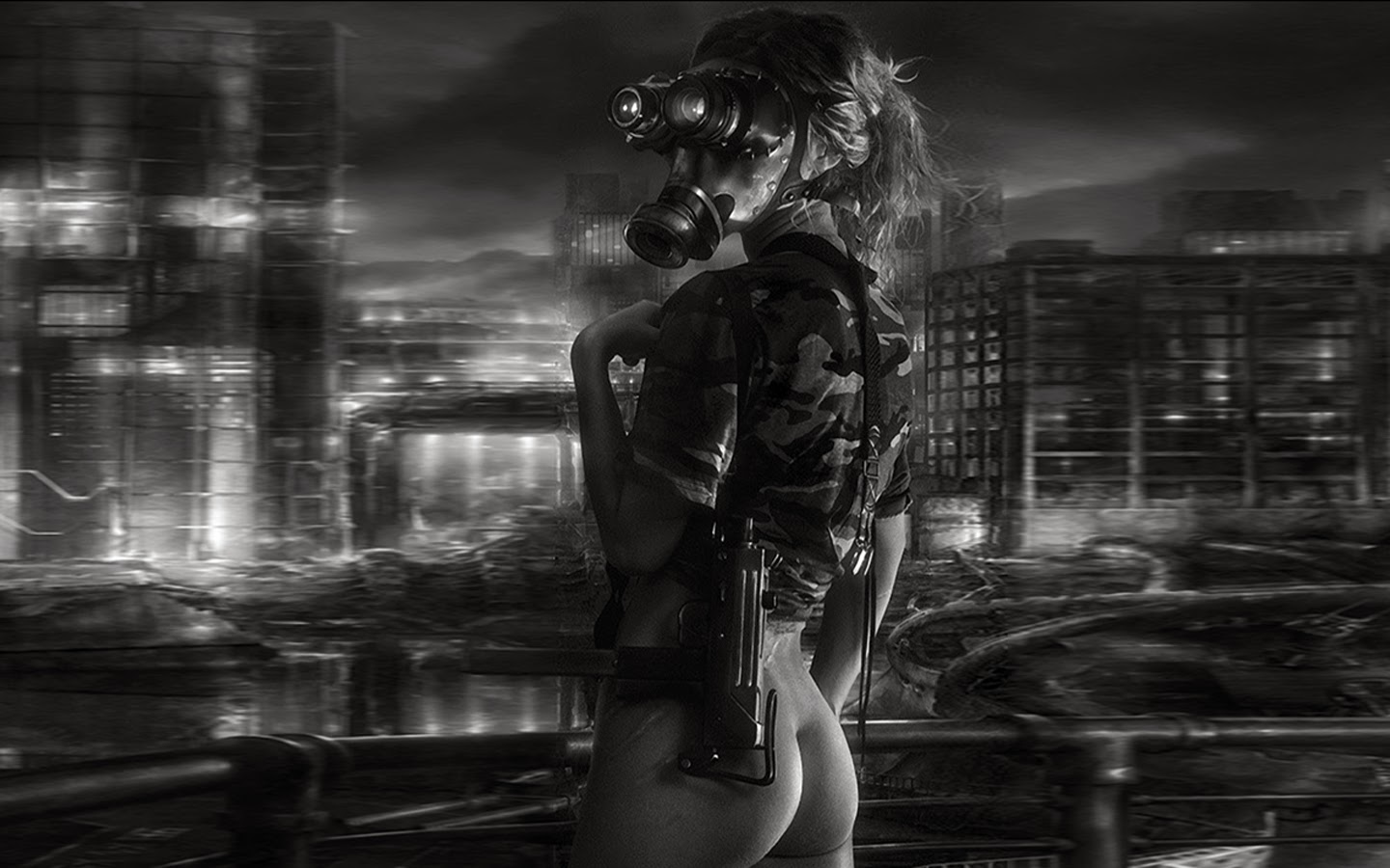 armed anime girl in post apocalyptic city by WaifuWorldArt on DeviantArt