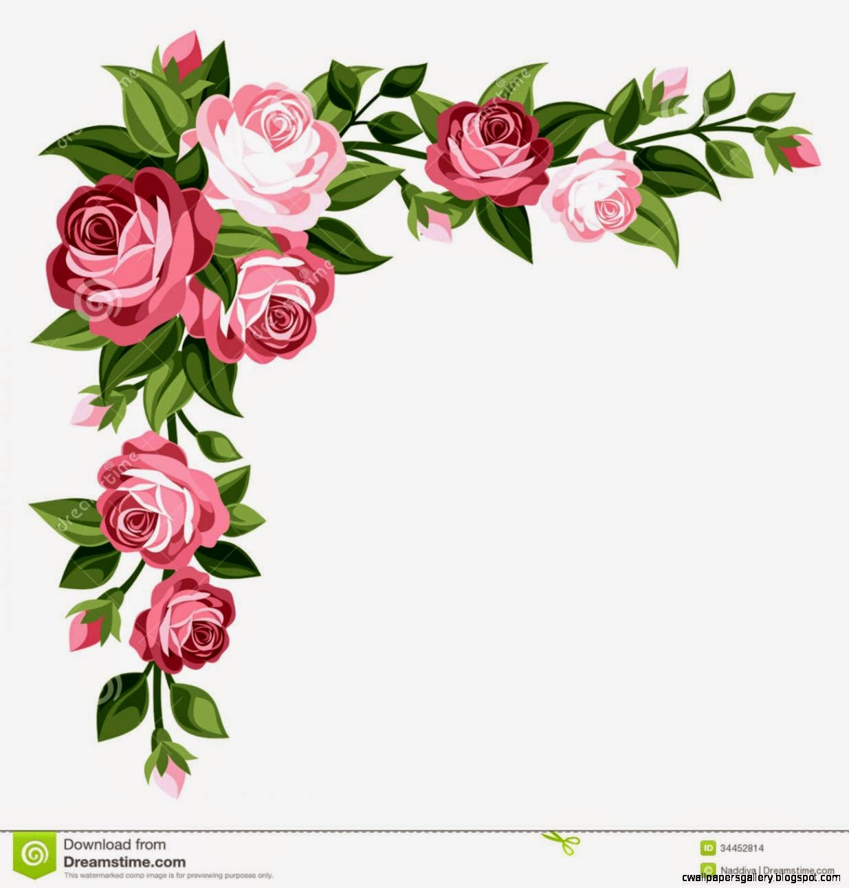 Pink Rose Corner Border Wallpaper Gallery