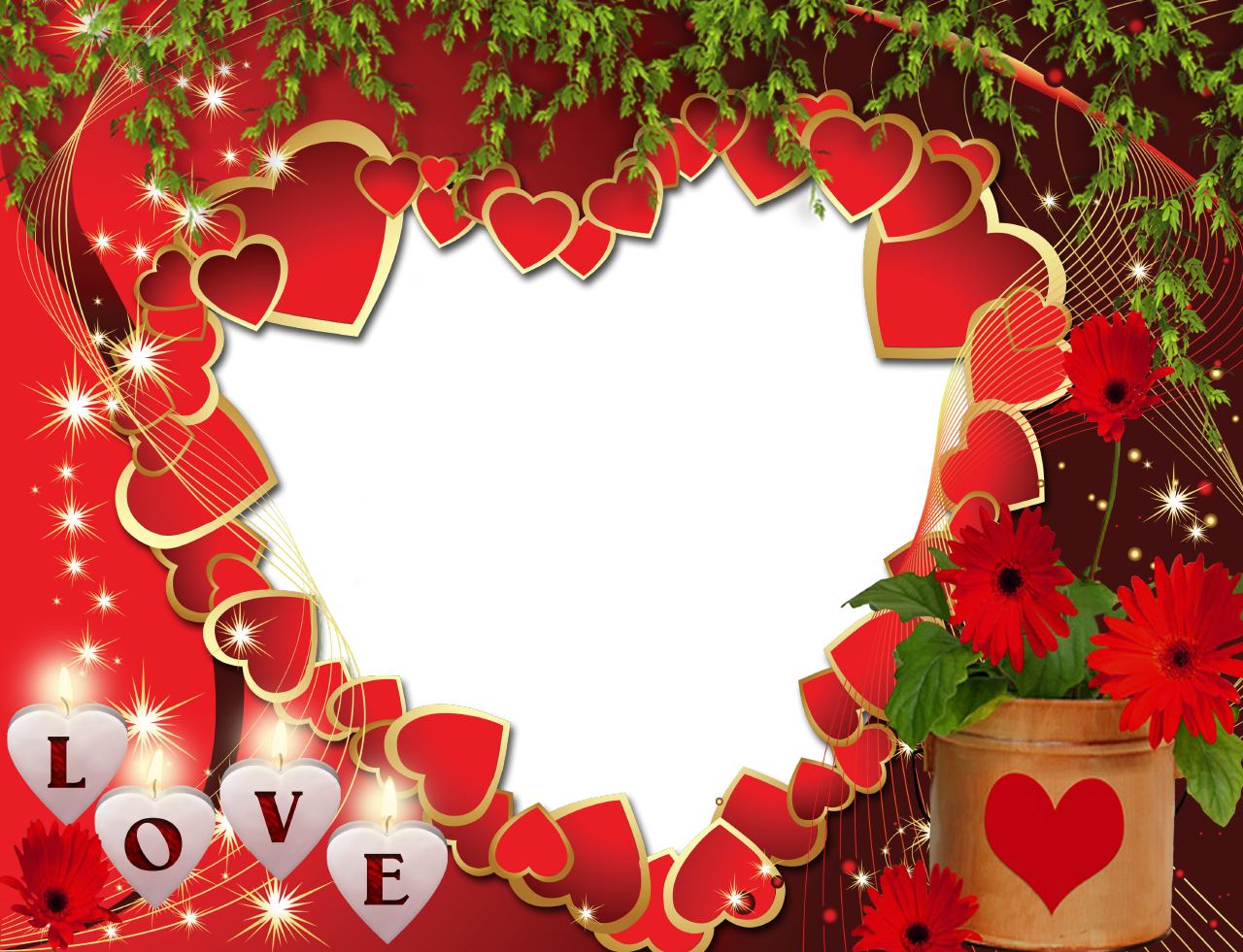 Romantic Love Frames HD Wallpaper Png