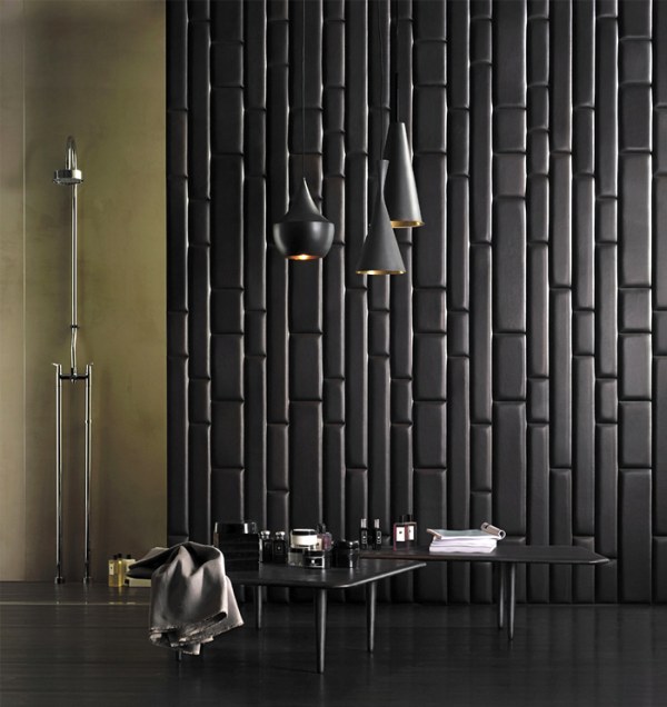 This wall covering is so rich cant you feel the supple leather