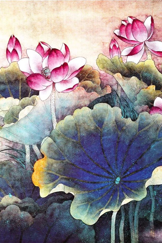Lotus iPhone 4s Wallpaper Flower Art Painting