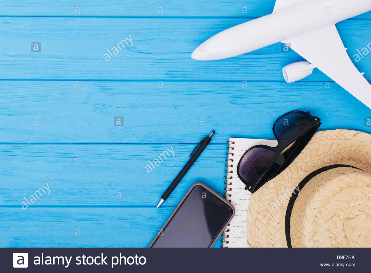 Summer Holiday Background Travel Concept With Camera On Wooden