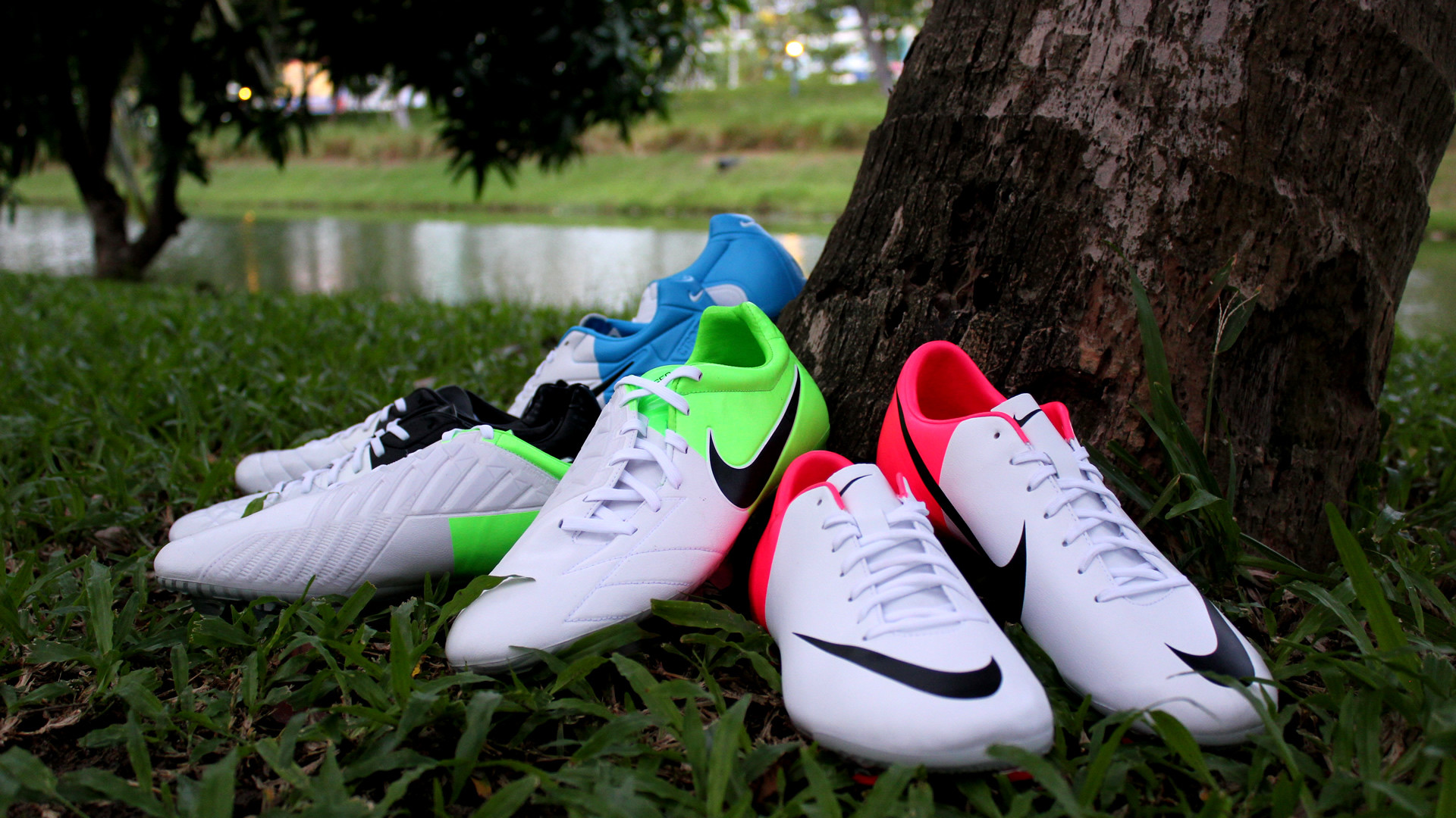 Collection of Nike Football Boots on Grass