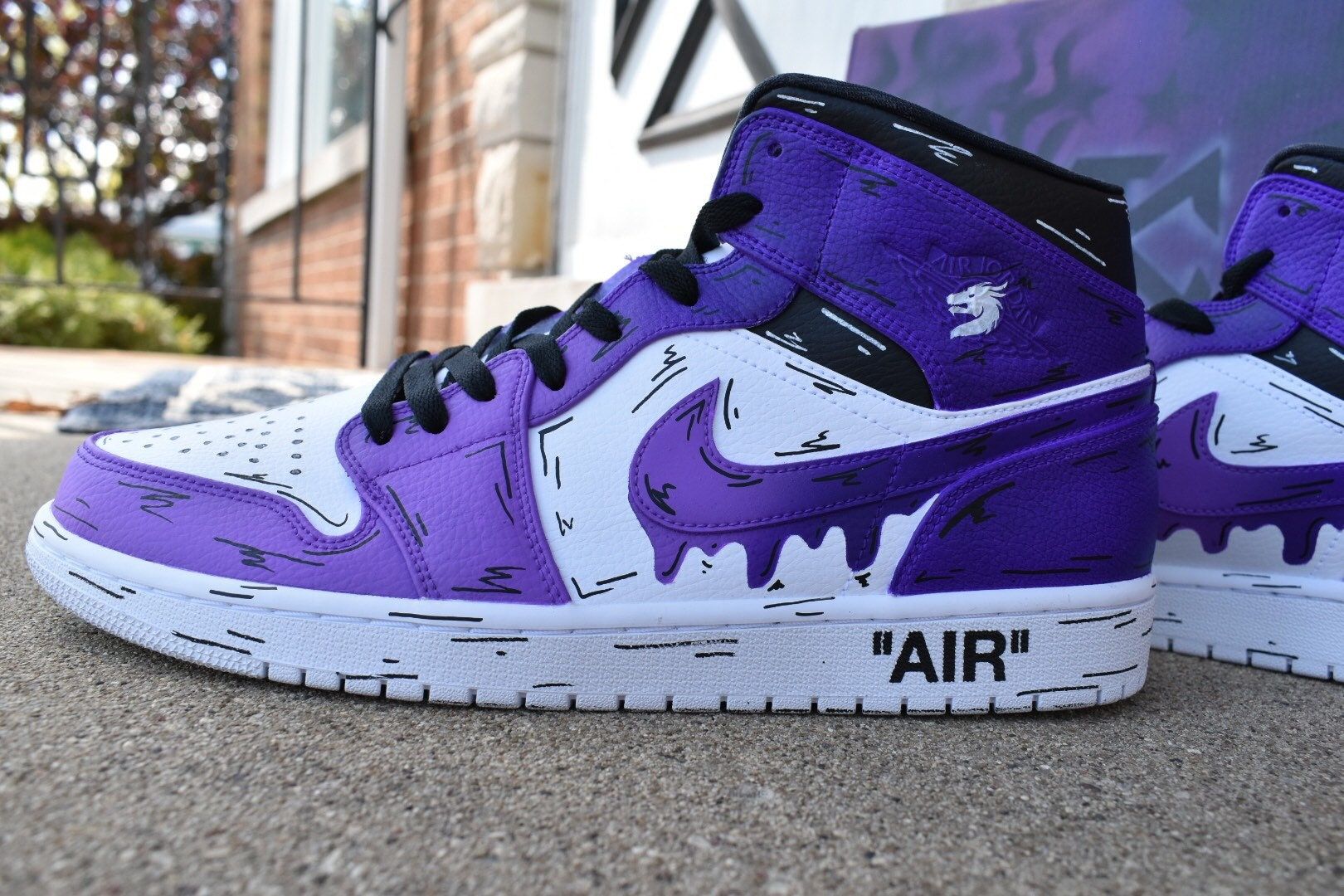 Purple Cartoon Drip Jordan 1s Wallpaper