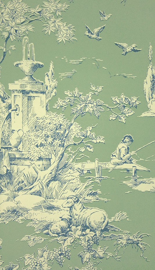La Fontaine Toile Wallpaper A Depicting Traditional