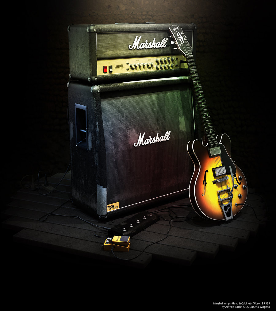 Marshall Amp And Gibson Guitar By Doncha