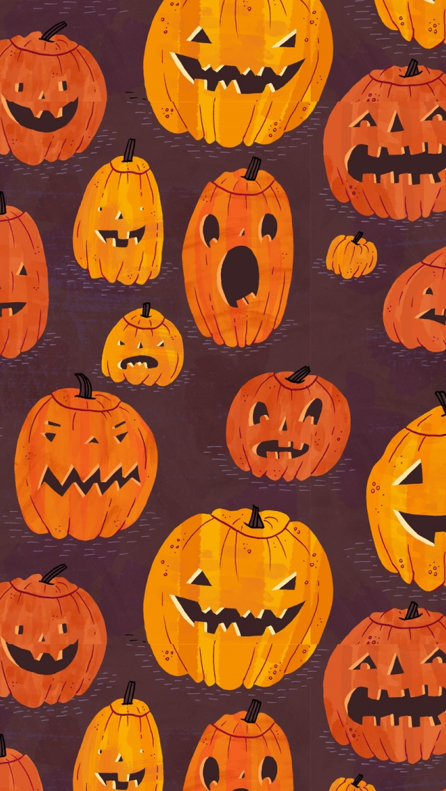Halloween Pumpkins Pattern iPhone 5s Wallpaper