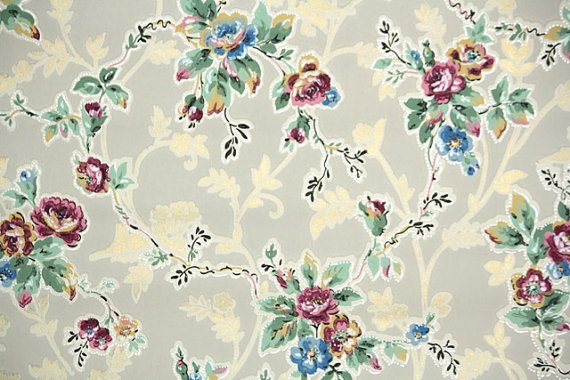 S Vintage Wallpaper Antique Floral With Burgundy And