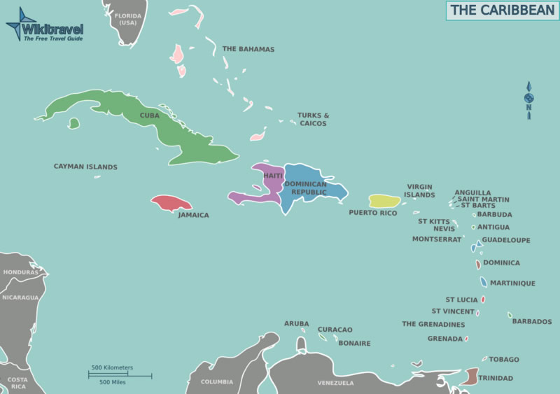 Caribbean Islands Map Of