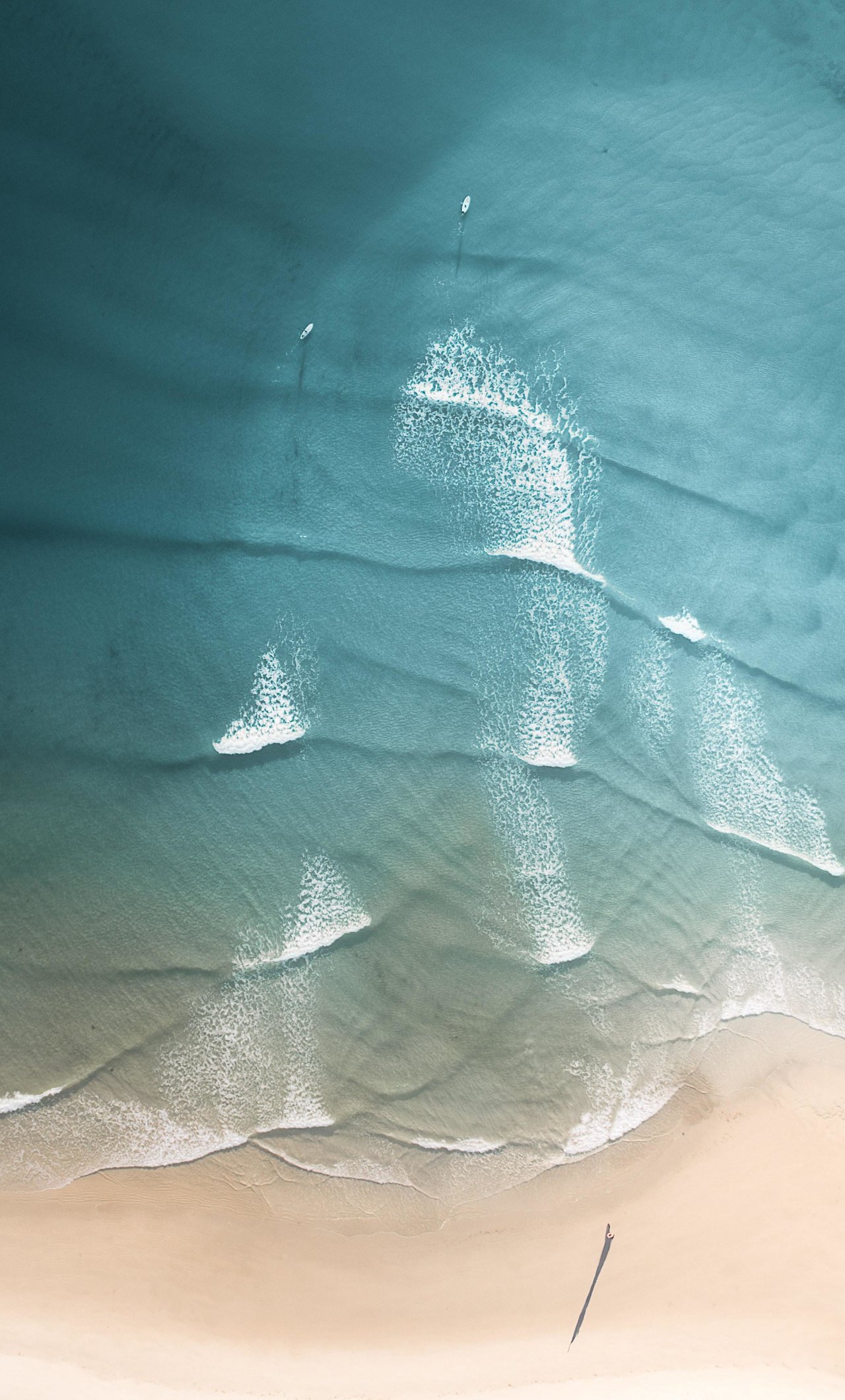 Download peaceful beach calm sea waves aerial view 1280x2120