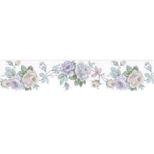 Rose Vine Cream Silk Shimmer Flower Theme Wallpaper Wall Border
