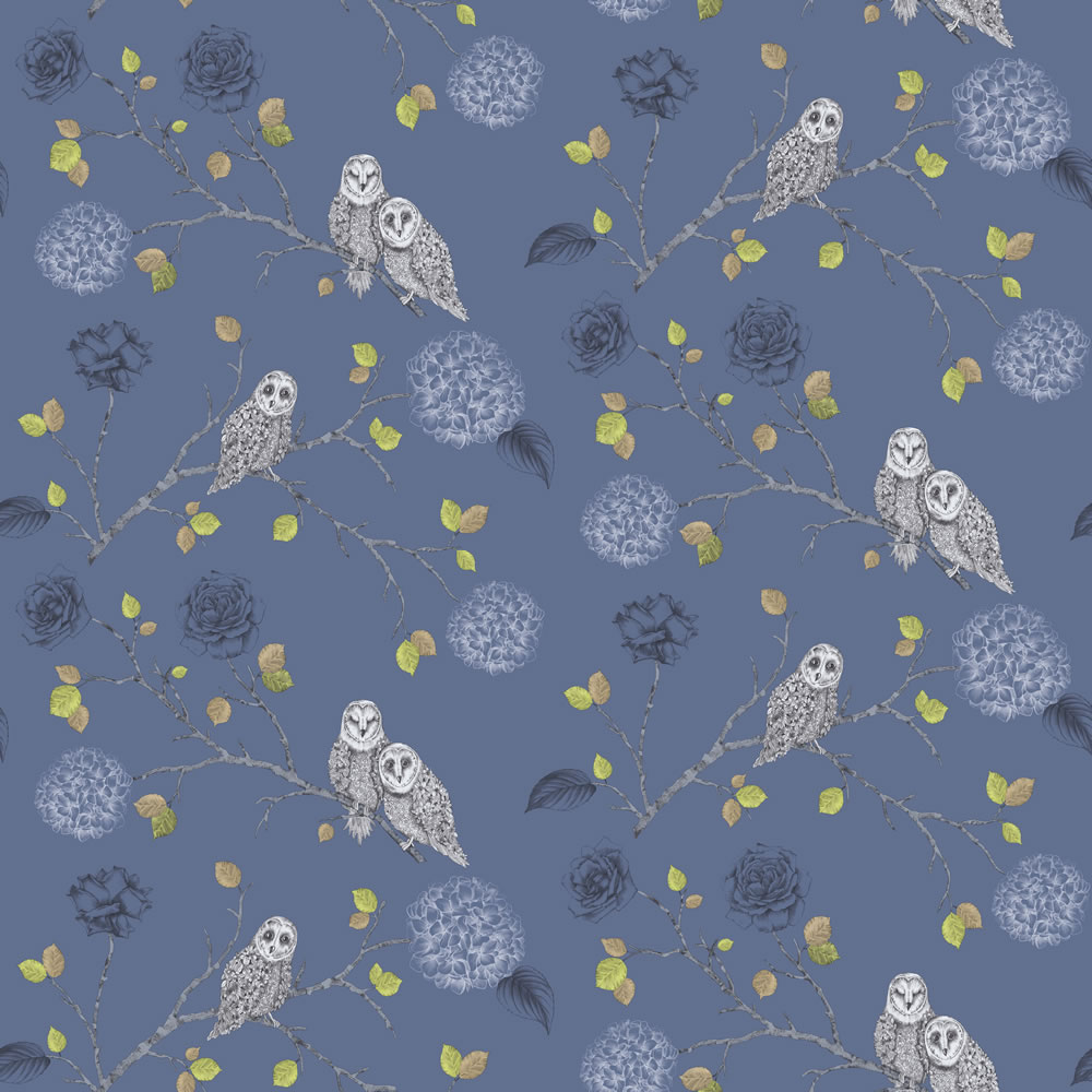 Night Owl Midnight Blue Wallpaper At Wilko