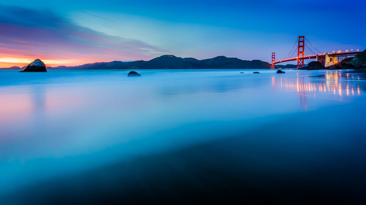 Usa California San Francisco Golden Gate Bridge Beaches Timelapse