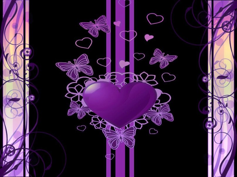 Heart In Purple Wallpaper