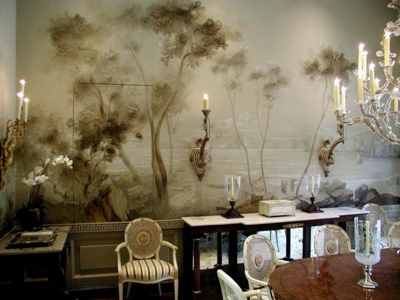Classic Dining Room Wall Murals Design Ideas Best And