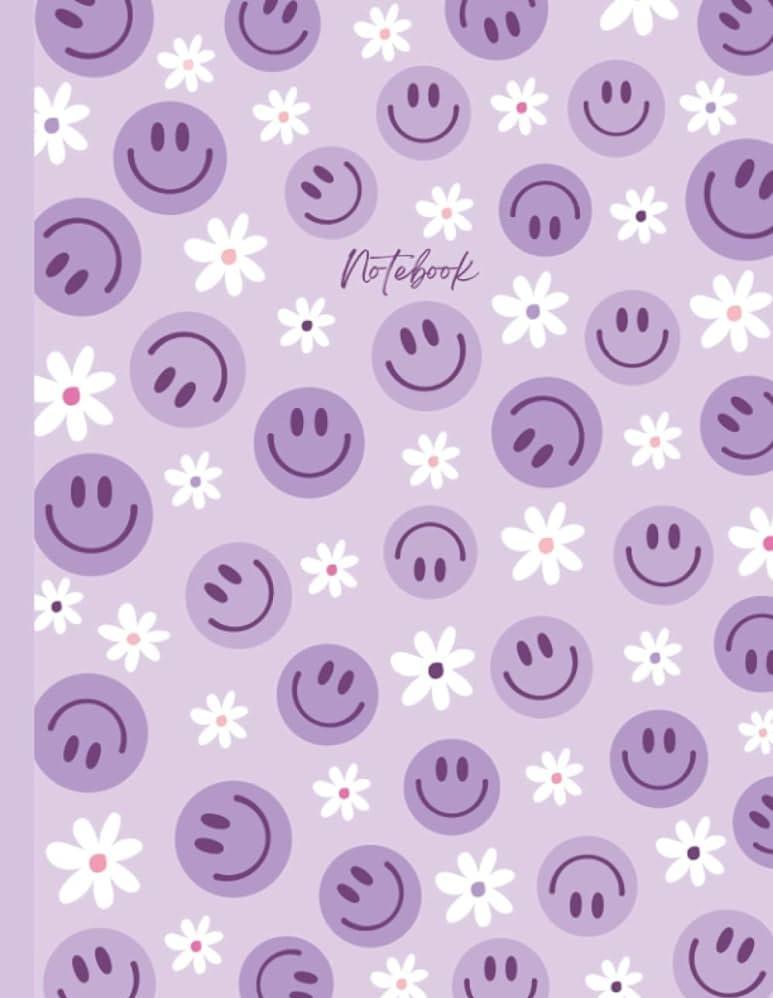Notebook Preppy Smiley Face Aesthetic Cute Position For Teen