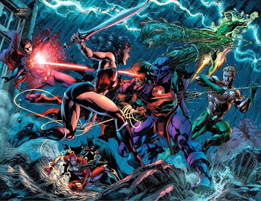Download Martian Manhunter Battling Justice League Wallpaper