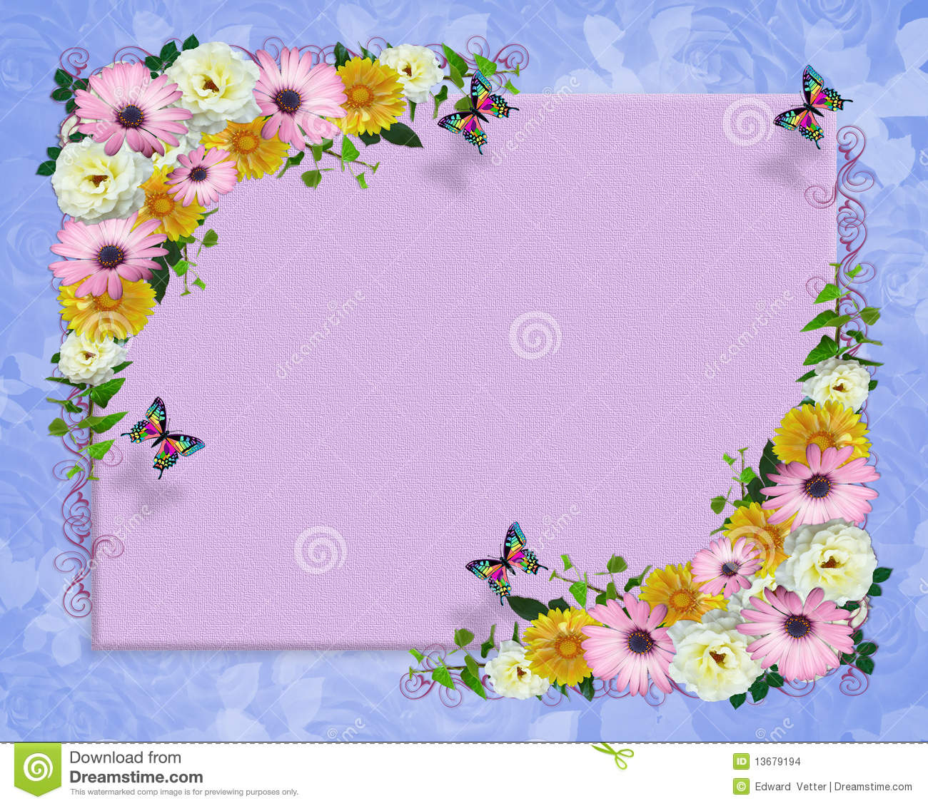 purple flower wallpaper border