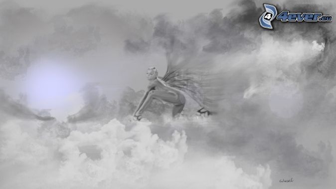 Cartoon Angel Clouds