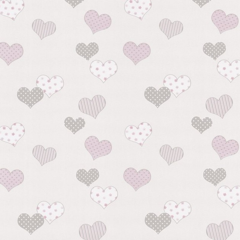 Pastel Pinks Polka Dot Hearts Wallpaper By P S International
