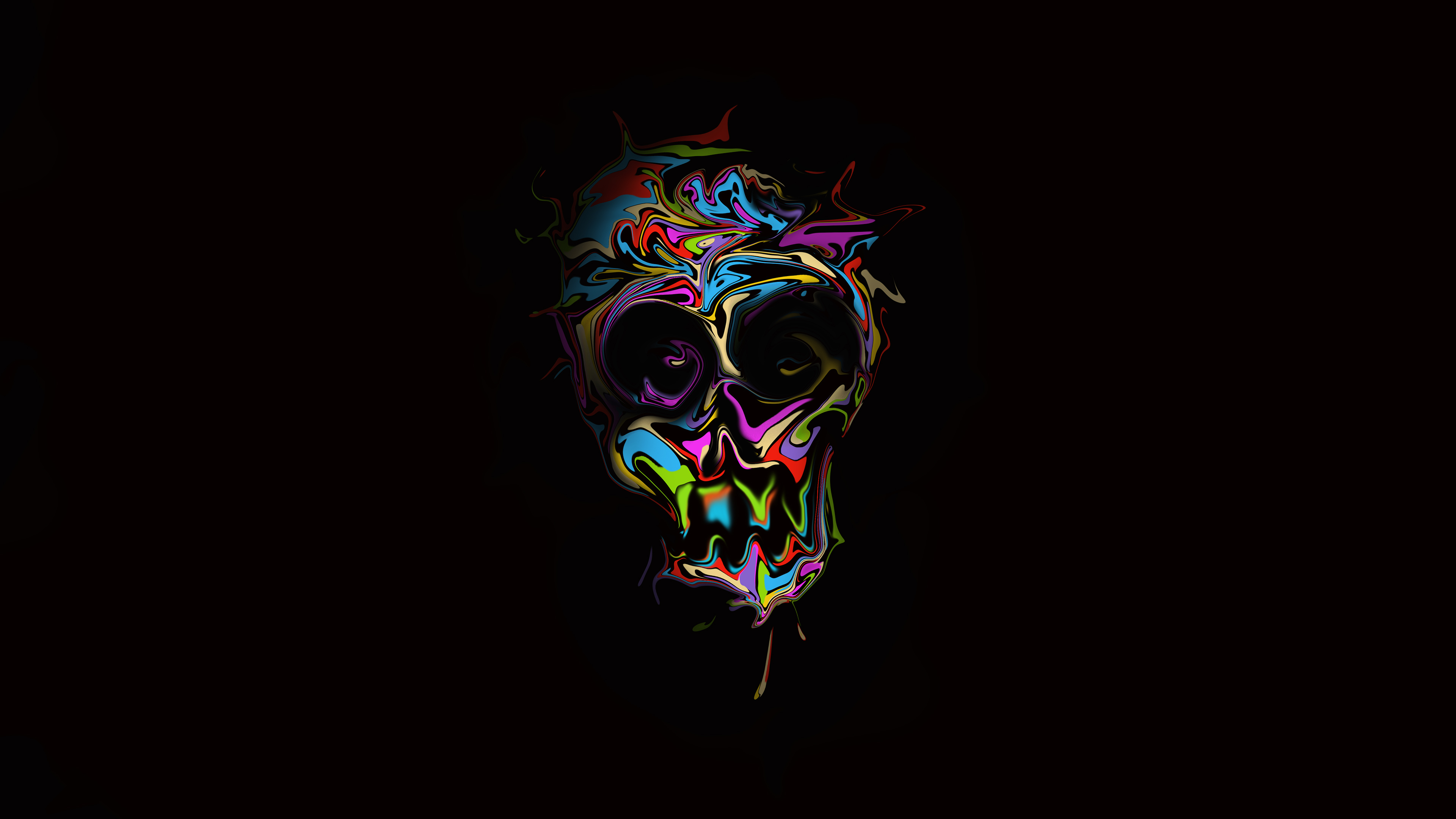 Colorful Skull Dark Art 4k Wallpaper HD Artist