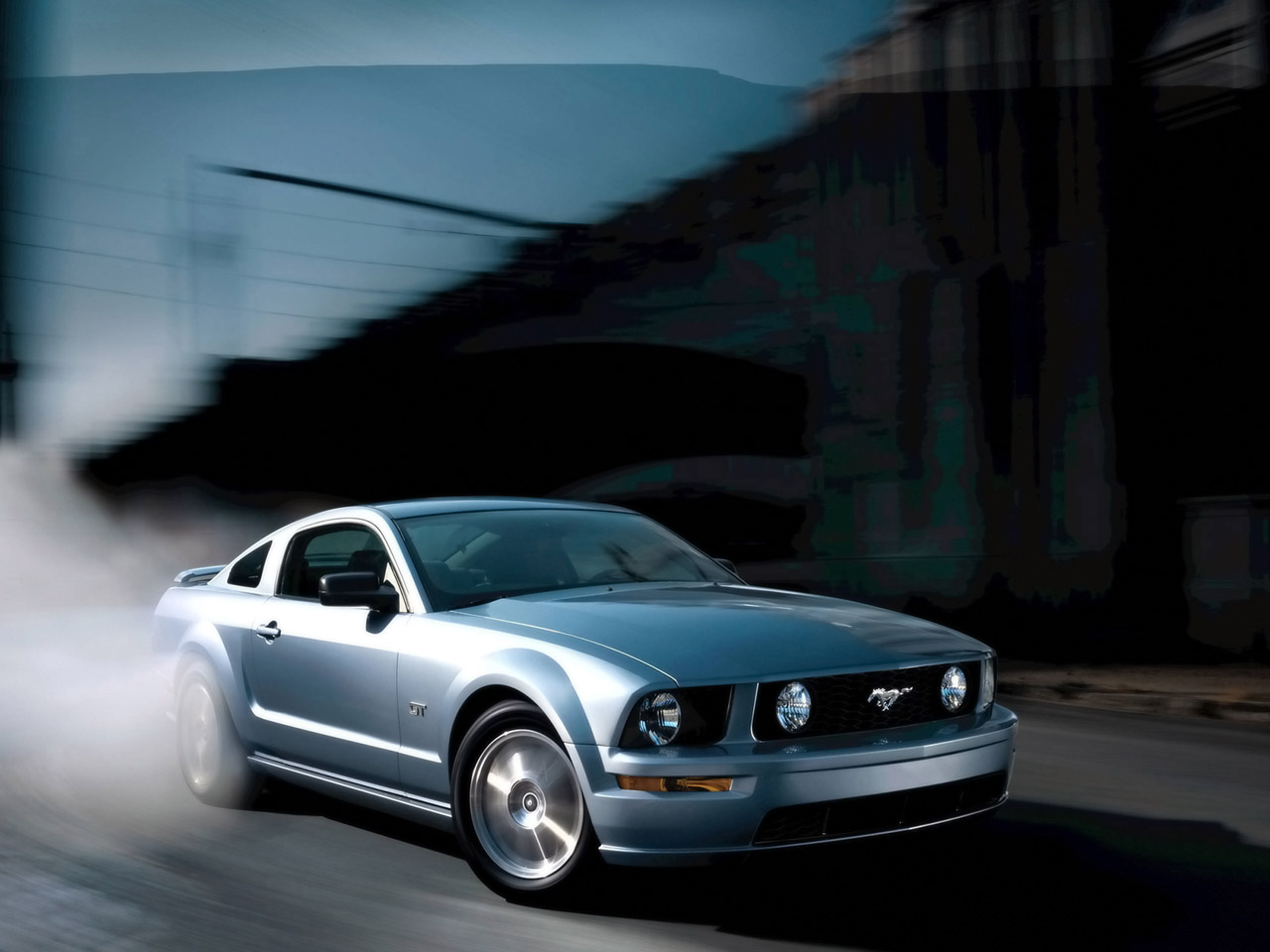 Ford Mustang Production Side Angle Burnout Wallpaper