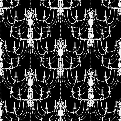 Chandelier Damask Fabric Fun White Chandeliers On A Black Background