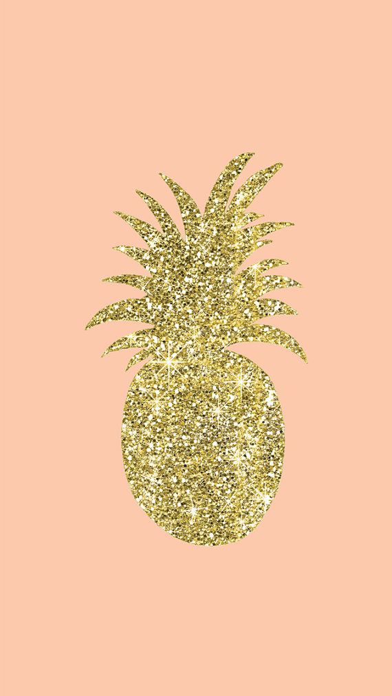 Gold Glitter Pineapple iPhone Wallpaper Digital Cell