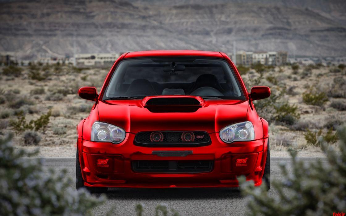 Subaru Impreza Sti Wrx Red Front Wallpaper
