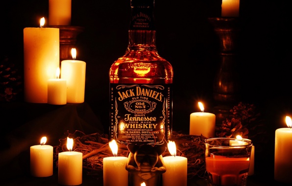 Jack Daniels Bottle Candles Wallpaper Photos
