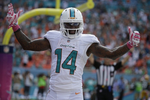 Miami Dolphins Wide Receiver Jarvis Landry Celebrates A ToucHDown In