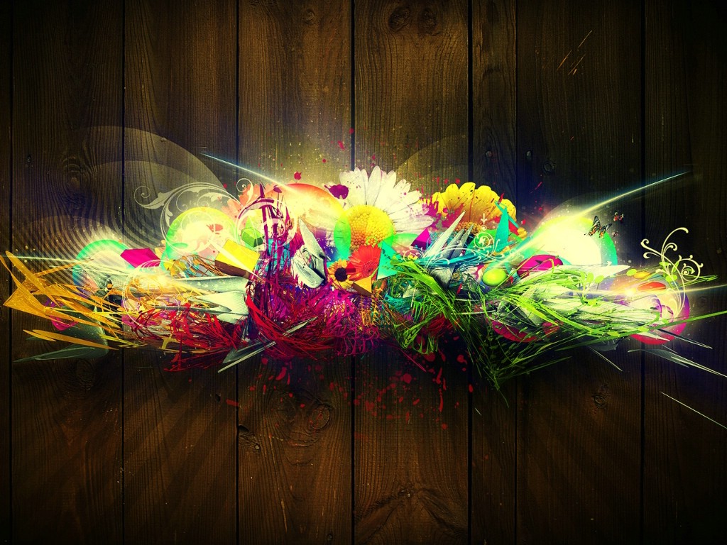 Abstract Wood Flowers Design Picture Graphic