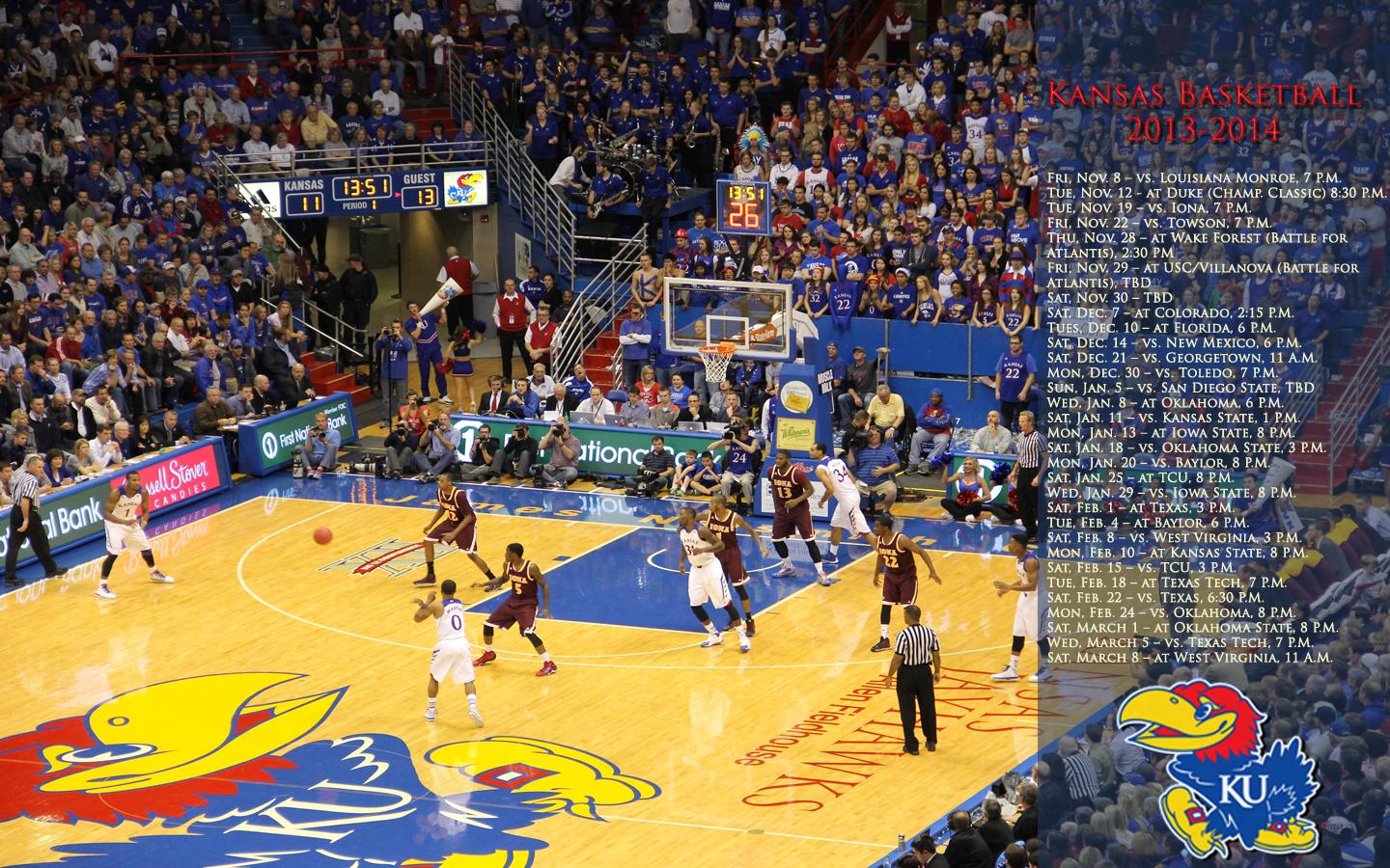 Kansas Jayhawks Basketball Wallpaper 1440x900