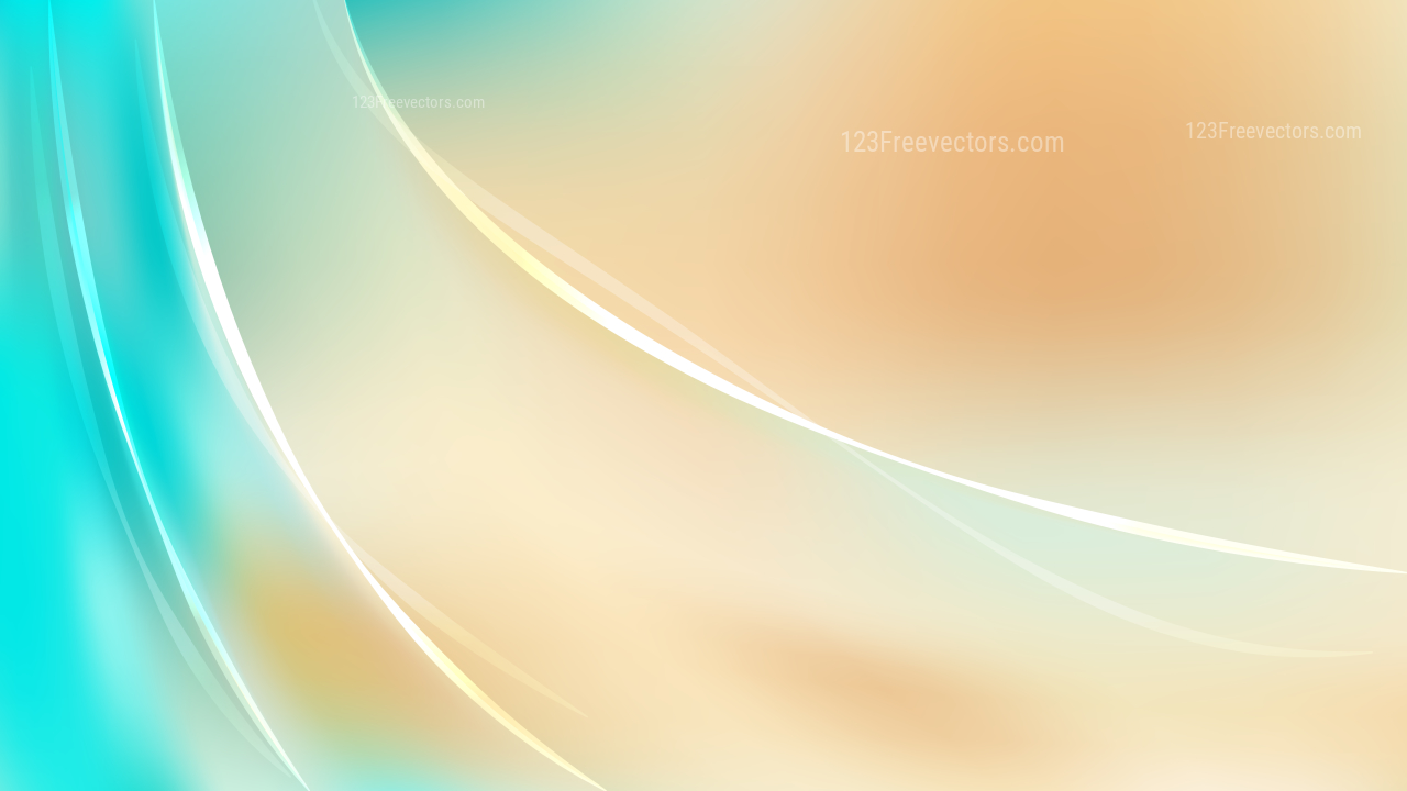 Beige And Turquoise Abstract Wavy Background Vector Graphic