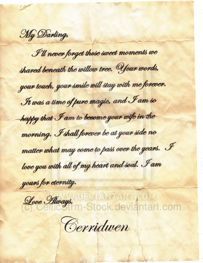 Precut Antique Love Letter Stk by CelticStrm Stock 400x517