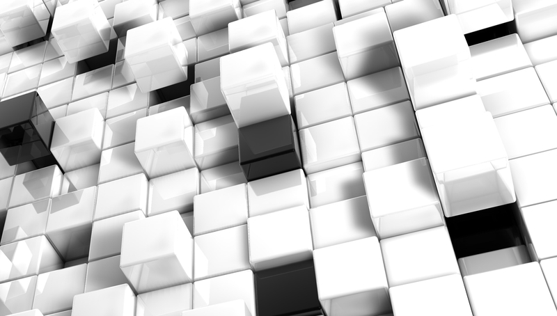 3d Abstract Black White Blocks Cgi Cubes Background Wallpaper