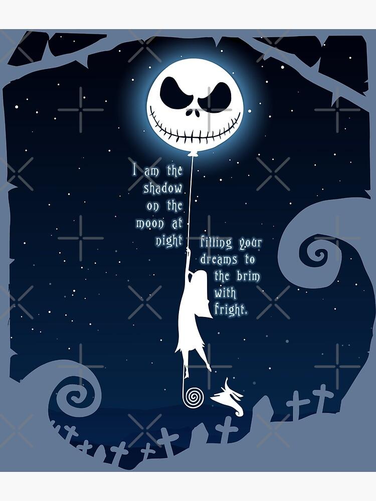 Jack Skellington And Sally Shadow On The Moon Poster By