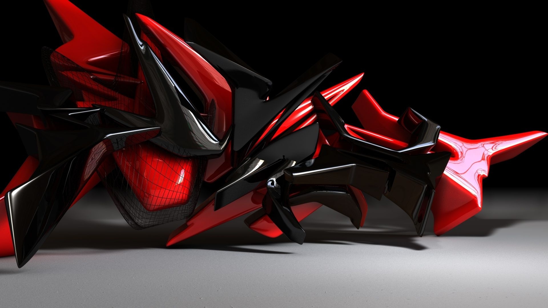 Red And Black Design 3d Cool Wallpaper
