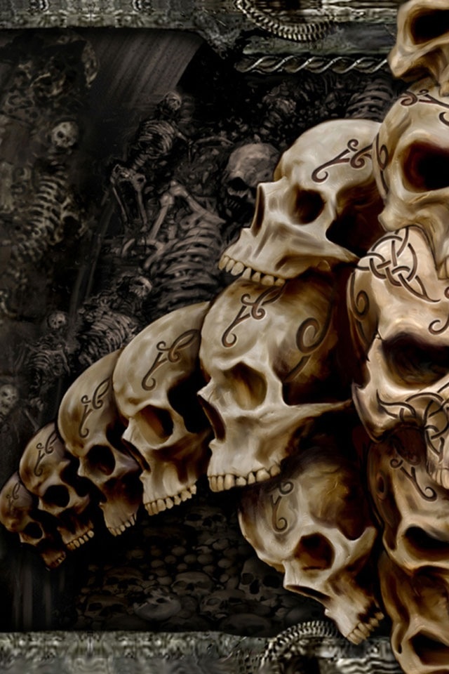 Pretty skulls all in a row craziness Pinterest