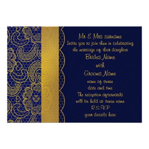 Navy Blue And Gold Background Lace