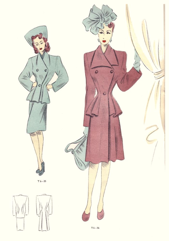 1940s Fashion History   1946 Tailleur Trade Fashion Plates