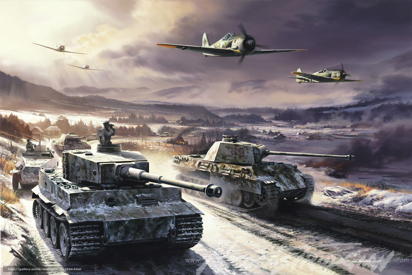 Download wallpaper War tank Tigray Panther free desktop wallpaper