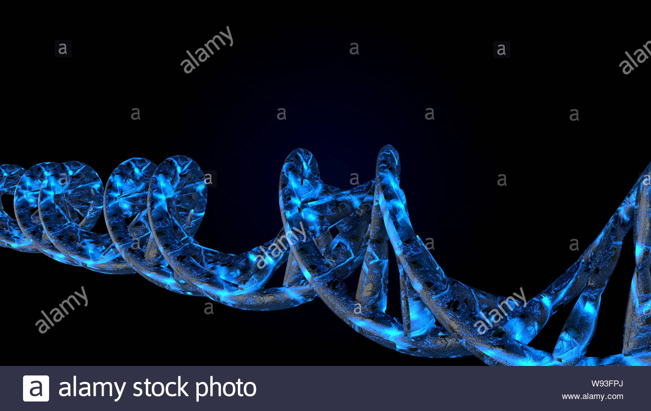 DNA Abstract 3d polygoal wireframe DNA molecule helix spiral