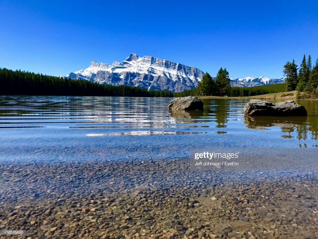 Scenic Of Vermillion Lakes With Mt Rundle In Background