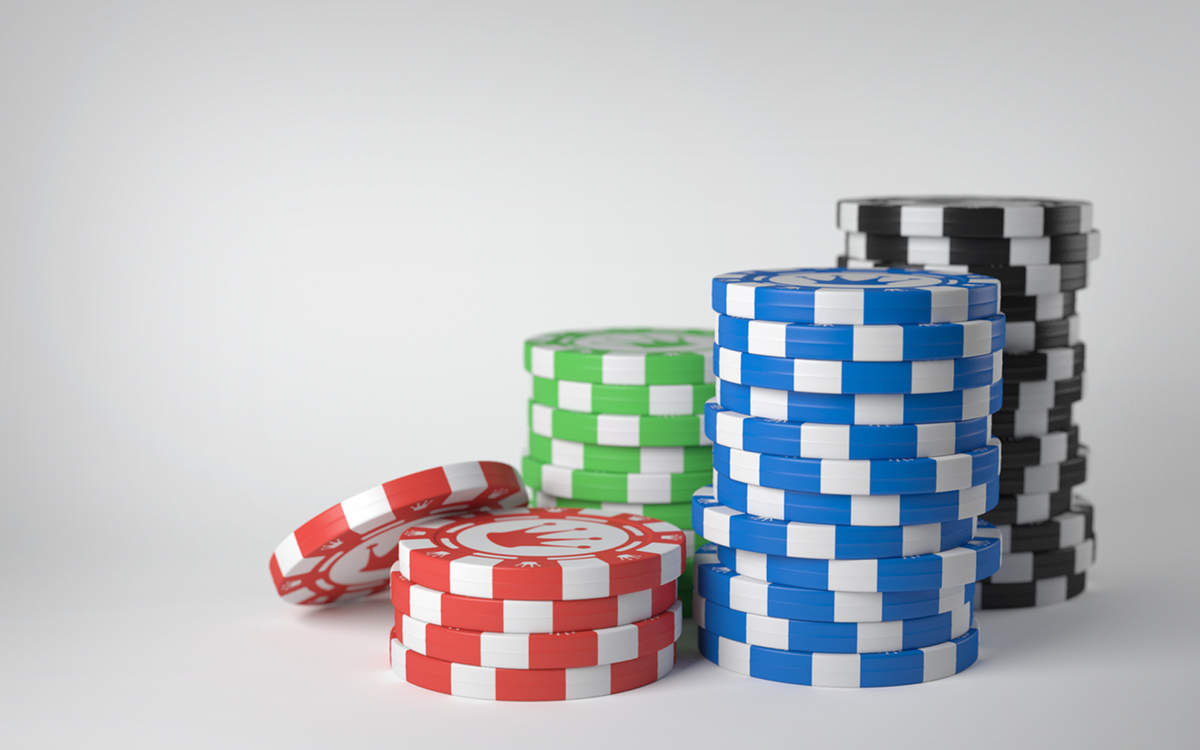 Stack Of Poker Chips Side View